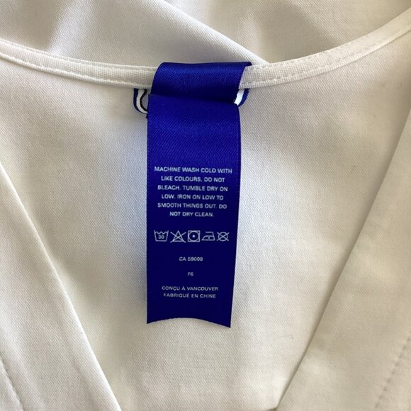 Kit & Ace White Cotton Jersey V-neck Button Front - Picture 6 of 6